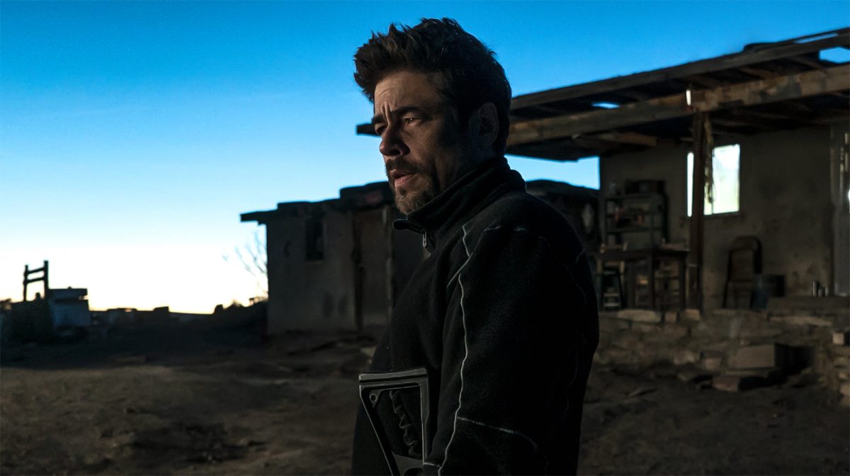 Benicio del Toro in una scena di “Soldado”, di Stefano Sollima.