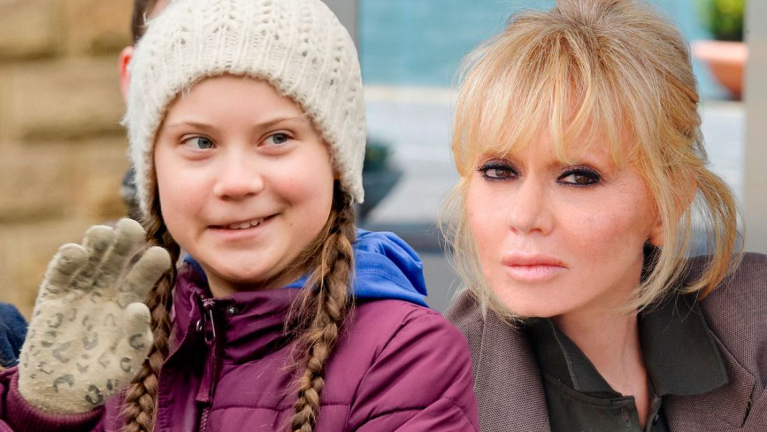La giovane attivista svedese Greta Thunberg e la cantante Rita Pavone, al centro di una gaffe social.
