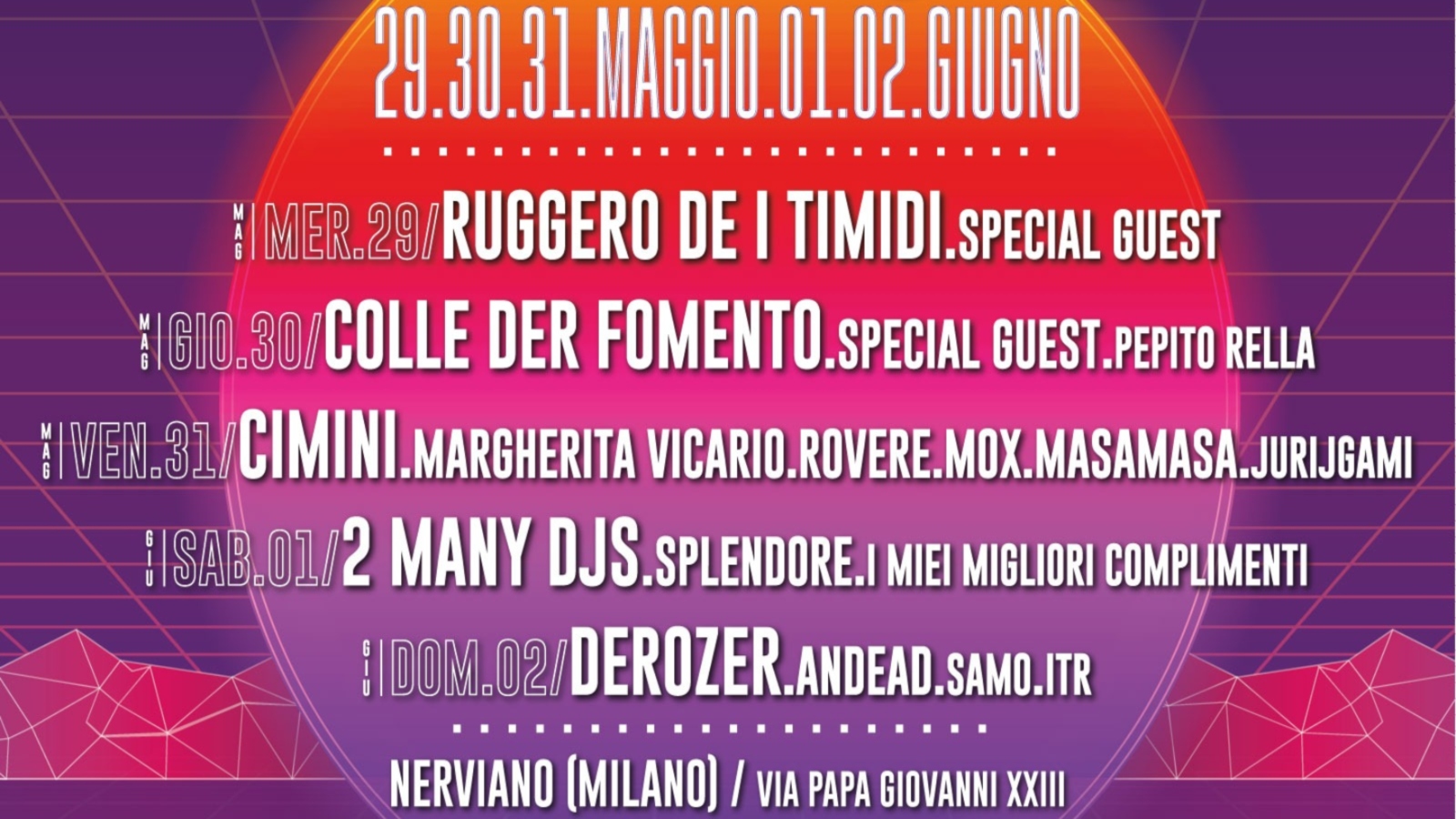 BIG BANG MUSIC FEST 2019: a Nerviano (MI) dal 29 Maggio al 2 Giugno