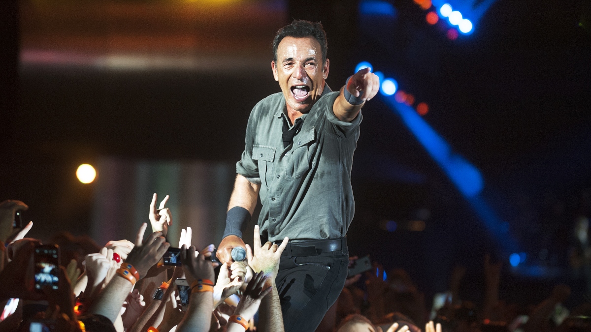 Bruce Springsteen durante un'esibizione a Rio de Janerio – Brasile
