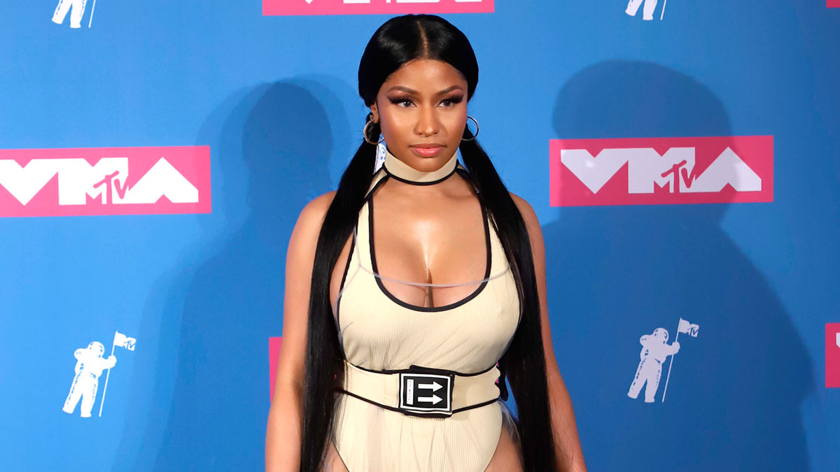 La rapper Nicki Minaj (36 anni) alla cerimonia degli MTV Video Music Awards alla Radio City Music Hall di New York.