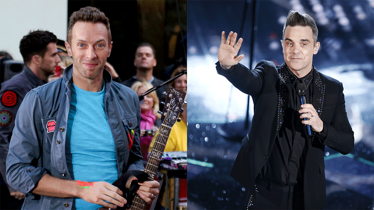 Robbie Williams e i Coldplay (Chris Martin, frontman, in foto) hanno fatto uscire lo stesso giorno le loro rispettive opere.