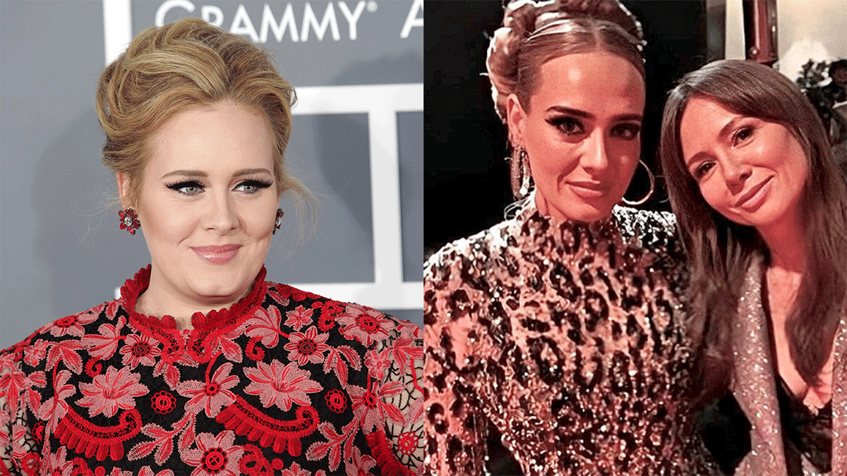 Adele (31 anni) prima e dopo il dimagrimento di 45 kg.