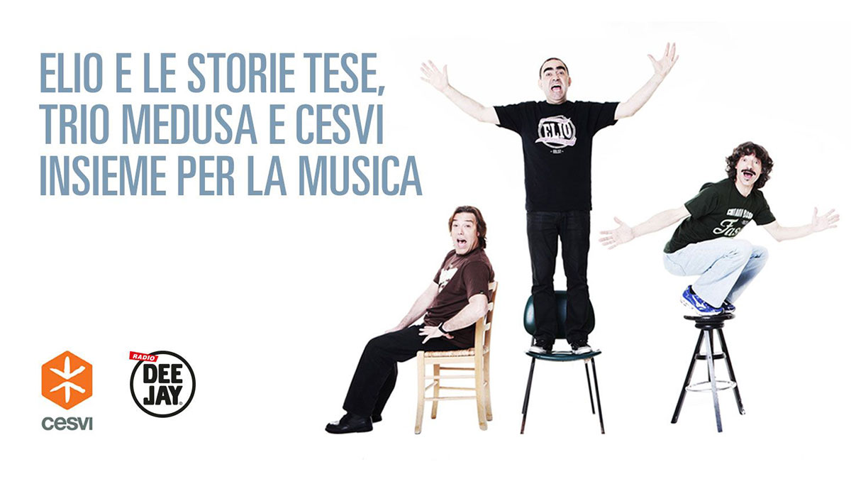 Elio e le Storie Tese, Trio Medusa e Cesvi per il progetto #insiemeperlamusica.